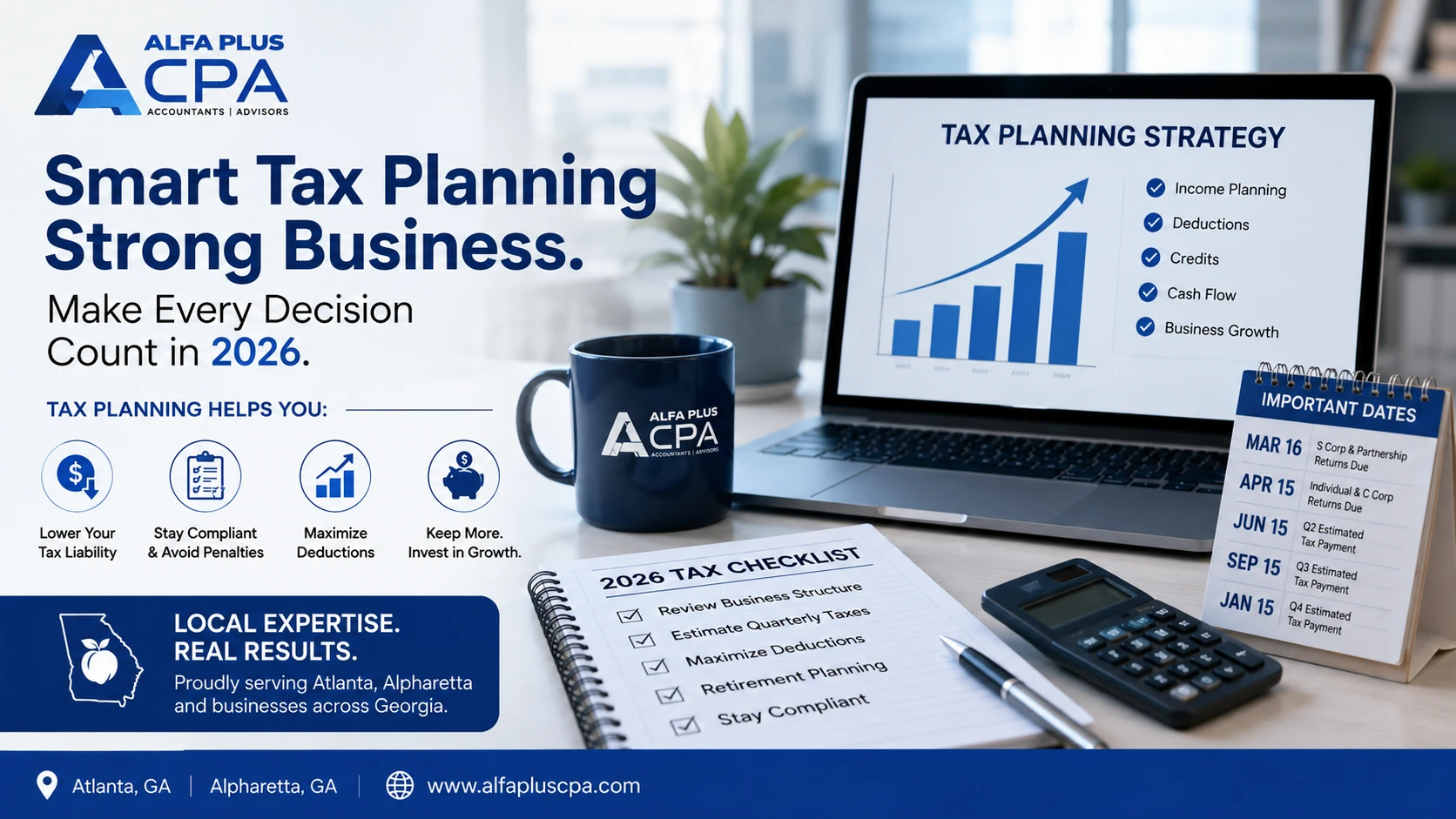 Tax planning checklist and financial strategy for Georgia small businesses by Alfa Plus CPA